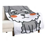 MHYRAC Flannel Blanket, Cute Schnauzer Dog Throw Blanket for Couch Sofa Bed Office, Soft And Comfortable Without Pilling