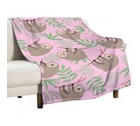 MHYRAC Flannel Blanket, Cute Sloth Throw Blanket for Couch Sofa Bed Office, Soft And Comfortable Without Pilling