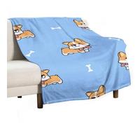 MHYRAC Flannel Blanket, Cute Welsh Corgi Dog Throw Blanket for Couch Sofa Bed Office, Soft And Comfortable Without Pilling