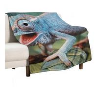 MHYRAC Flannel Blanket, Funny Chameleon Throw Blanket for Couch Sofa Bed Office, Soft And Comfortable Without Pilling