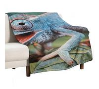 MHYRAC Flannel Blanket, Funny Chameleon Throw Blanket for Couch Sofa Bed Office, Soft And Comfortable Without Pilling