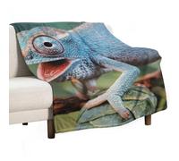 MHYRAC Flannel Blanket, Funny Chameleon Throw Blanket for Couch Sofa Bed Office, Soft And Comfortable Without Pilling