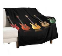 MHYRAC Flannel Blanket, Guitar Colorful Music Throw Blanket for Couch Sofa Bed Office, Soft And Comfortable Without Pilling