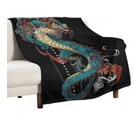 MHYRAC Flannel Blanket, Mythical Dragon Throw Blanket for Couch Sofa Bed Office, Soft And Comfortable Without Pilling