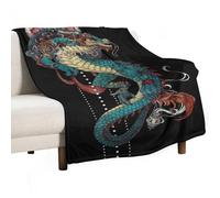 MHYRAC Flannel Blanket, Mythical Dragon Throw Blanket for Couch Sofa Bed Office, Soft And Comfortable Without Pilling