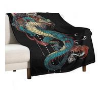 MHYRAC Flannel Blanket, Mythical Dragon Throw Blanket for Couch Sofa Bed Office, Soft And Comfortable Without Pilling