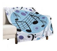 MHYRAC Flannel Blanket, Polka Dot Music Note Throw Blanket for Couch Sofa Bed Office, Soft And Comfortable Without Pilling