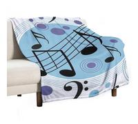MHYRAC Flannel Blanket, Polka Dot Music Note Throw Blanket for Couch Sofa Bed Office, Soft And Comfortable Without Pilling