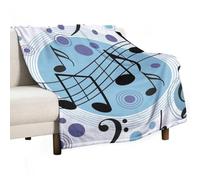 MHYRAC Flannel Blanket, Polka Dot Music Note Throw Blanket for Couch Sofa Bed Office, Soft And Comfortable Without Pilling