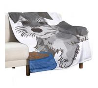MHYRAC Flannel Blanket, Schnauzer Dog Throw Blanket for Couch Sofa Bed Office, Soft And Comfortable Without Pilling