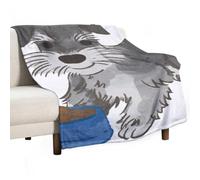MHYRAC Flannel Blanket, Schnauzer Dog Throw Blanket for Couch Sofa Bed Office, Soft And Comfortable Without Pilling
