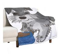 MHYRAC Flannel Blanket, Schnauzer Dog Throw Blanket for Couch Sofa Bed Office, Soft And Comfortable Without Pilling