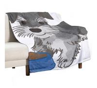 MHYRAC Flannel Blanket, Schnauzer Dog Throw Blanket for Couch Sofa Bed Office, Soft And Comfortable Without Pilling