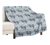 MHYRAC Flannel Blanket, Sea Otter in Love Throw Blanket for Couch Sofa Bed Office, Soft And Comfortable Without Pilling