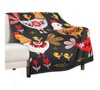 MHYRAC Flannel Blanket, Weird Colorful Chicken Throw Blanket for Couch Sofa Bed Office, Soft And Comfortable Without Pilling
