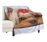MHYRAC Flannel Blanket, Yorkshire Terrier Throw Blanket for Couch Sofa Bed Office, Soft And Comfortable Without Pilling