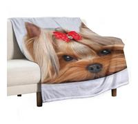 MHYRAC Flannel Blanket, Yorkshire Terrier Throw Blanket for Couch Sofa Bed Office, Soft And Comfortable Without Pilling