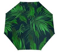 MHYRAC Folding Umbrella, Green Tropical Jungle Plant Umbrella, Travel Umbrella Auto Open And Close for Windproof, Rainproof