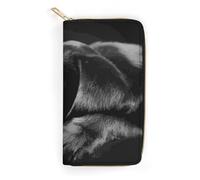 MHYRAC Leather Wallet, Black Labrador Puppy Art, Small Size and Large Capacity, Easy to Carry