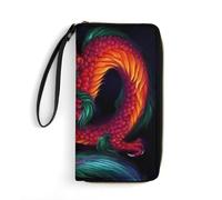 MHYRAC Leather Wallet, Chinese Dragon, with Rope, Small Size and Large Capacity, Easy to Carry