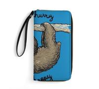 MHYRAC Leather Wallet, Lazy Sloth, with Rope, Small Size and Large Capacity, Easy to Carry