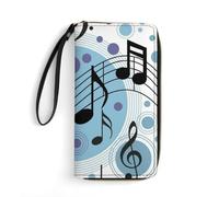 MHYRAC Leather Wallet, Polka Dot Music Note, with Rope, Small Size and Large Capacity, Easy to Carry