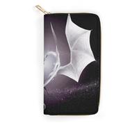 MHYRAC Leather Wallet, Purple and Wirte Dragons, Small Size and Large Capacity, Easy to Carry