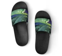MHYRAC Non-Slip Slippers, Beautiful Northern Lights Sliders for Men And Women, Shower Slides