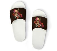 MHYRAC Non-Slip Slippers, Floral Sugar Skull Day of The Dead Sliders for Men And Women, Shower Slides