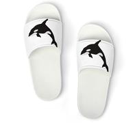 MHYRAC Non-Slip Slippers, Killer Whale Pattern Sliders for Men And Women, Shower Slides