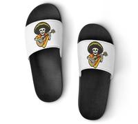 MHYRAC Non-Slip Slippers, Mexican Guitar Skull Sliders for Men And Women, Shower Slides