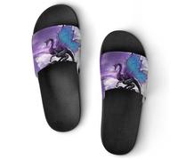 MHYRAC Non-Slip Slippers, Purple Dragon Purple Moon Sliders for Men And Women, Shower Slides