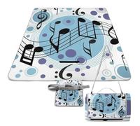 MHYRAC Picnic Mat,Polka Dot Music Note Square Picnic Blanket,Outdoor Rugs,148cm X 148cm