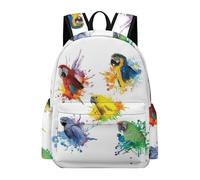 MHYRAC Rucksack, 3D Watercolor Parrot Backpack, Casual Daypack for Outdoors,Sport,Travel
