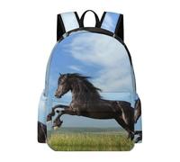 MHYRAC Rucksack, Black Horse Backpack, Casual Daypack for Outdoors,Sport,Travel
