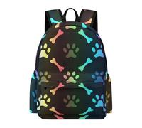 MHYRAC Rucksack, Colorful Bones And Paw Backpack, Casual Daypack for Outdoors,Sport,Travel