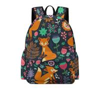 MHYRAC Rucksack, Cute Fox Floral Backpack, Casual Daypack for Outdoors,Sport,Travel