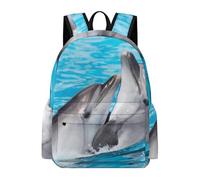 MHYRAC Rucksack, Playful Dolphins Backpack, Casual Daypack for Outdoors,Sport,Travel
