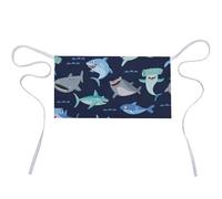 MHYRAC Short Apron, Cartoon Shark Waist Apron, Half Apron Work Apron with 3 Pockets