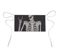 MHYRAC Short Apron, Rock And Roll Skeleton Skull Waist Apron, Half Apron Work Apron with 3 Pockets