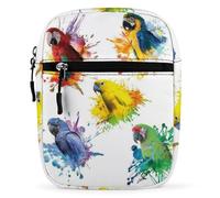 MHYRAC Shoulder Bag, 3D Watercolor Parrot Crossbody Bag, Multi Purpose Small Satchel for Work Business Travel
