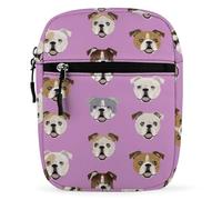 MHYRAC Shoulder Bag, Funny English Bulldog Crossbody Bag, Multi Purpose Small Satchel for Work Business Travel