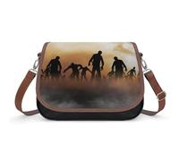MHYRAC Shoulder Bag, Zombies Dead Men Walking Body at Night Crossbody Bag, Leather Handbag for Ladies Travel Work Daily Use