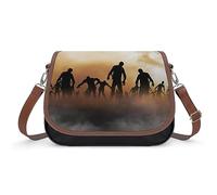MHYRAC Shoulder Bag, Zombies Dead Men Walking Body at Night Crossbody Bag, Leather Handbag for Ladies Travel Work Daily Use