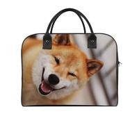 MHYRAC Travel Handbag, Smile Shiba Inu Tote Bag, Casual Shoulder Bag Crossbody Messenger Bag