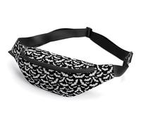 MHYRAC Waist Bag, Halloween Bats Grey Bumbag, Adjustable Fanny Pack for Running Walking Hiking