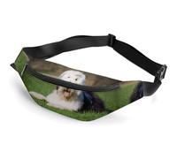 MHYRAC Waist Bag, Old English Sheepdog Dog Bumbag, Adjustable Fanny Pack for Running Walking Hiking