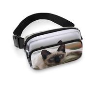 MHYRAC Waist Bag, Siamese Thai Cat Mandala Bumbag, Adjustable Fanny Pack for Running Walking Hiking
