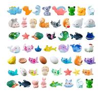 MhyzorMhz 50 Pcs Mini Resin Animals, 50 Styles Tiny Little Small Animal Figures Ornaments Decorations for DIY Micro Landscape Fairy Garden Aquarium Miniature Dollhouse Accessories Dollhouse Decor