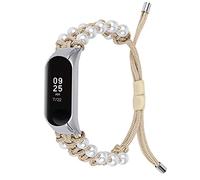 Mi Band 7 Sport Band, MVRYCE Handmade Pearl Replacement Wristband Slim Lightweight Nylon Woven Bracelet Adjustable Watch Loop Strap Compatible with Mi Band 7 (Y07)